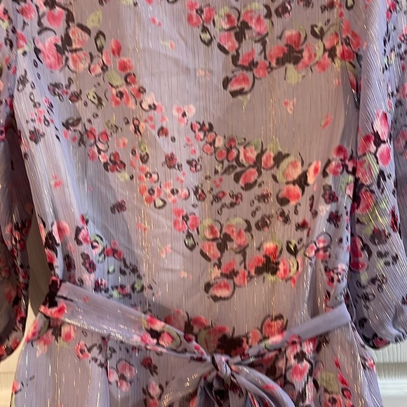 Express Floral Wrap Blouse - Purple and Pink - Picture 6 of 7